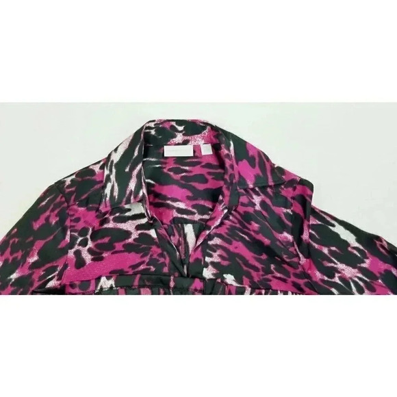 New York & Company Size Medium Women's Stretch Hidden Buttons Long Sleeve Top - Picture 6 of 11